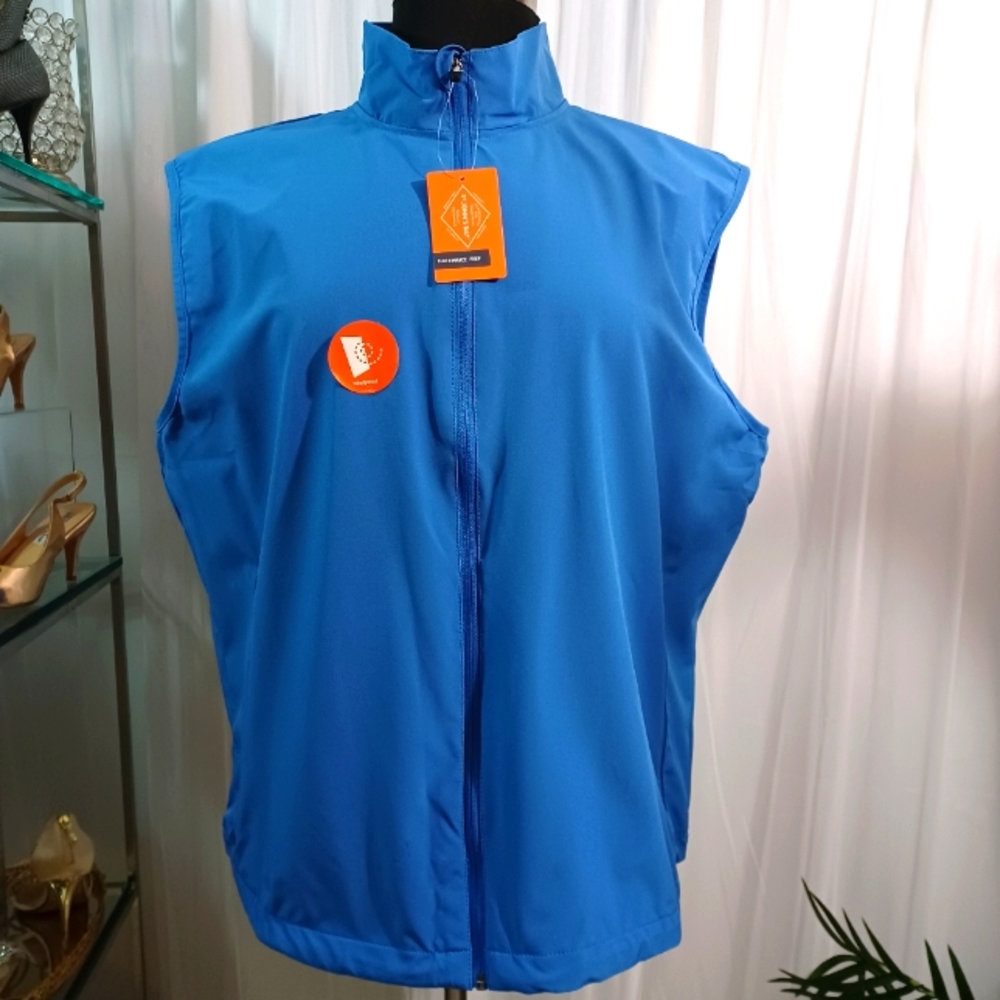 New St John's Bay Performance Prep, Sleeveless Vest, Size: XL Color:Blue